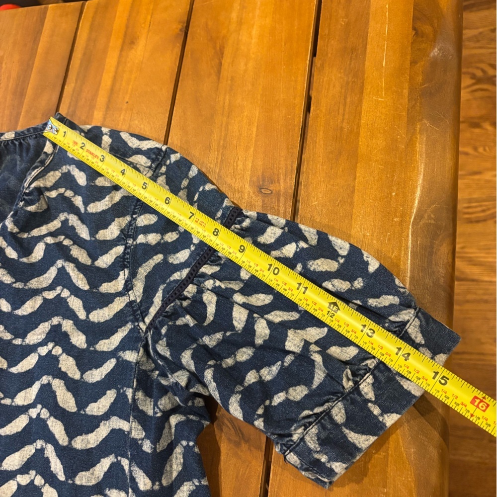 Madewell blue printed top women’s size small - Picture 3 of 6